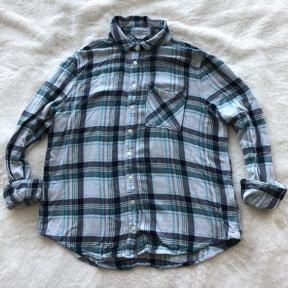 🏄3 for $15🏄 Light Blue Flannel Shirt - Picture 1 of 8